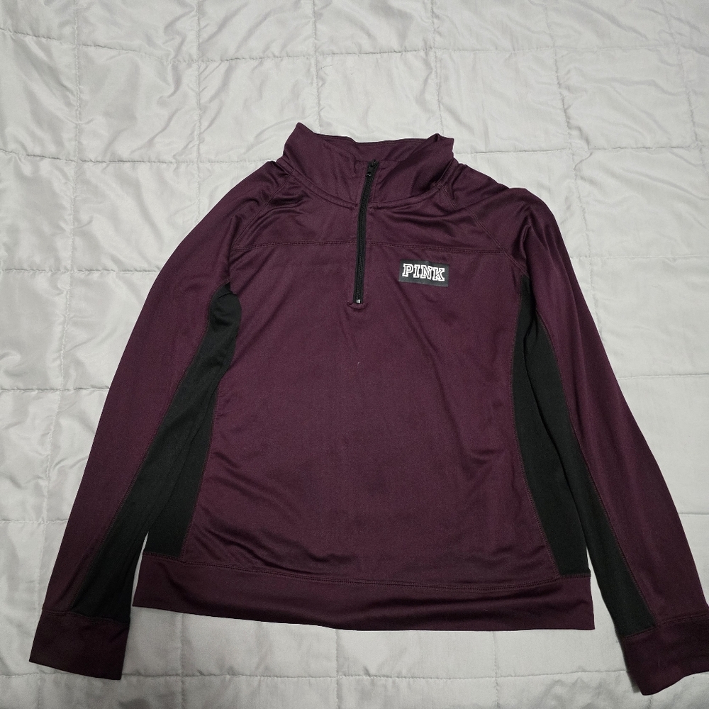 Victoria's Secret PINK Ultimate Quarter Zip Maroon